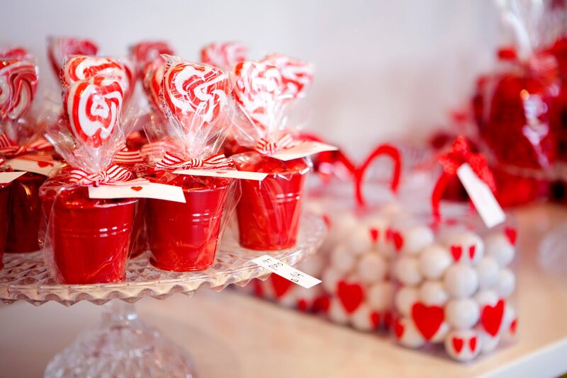 Heart-shaped Lollipops — Red, Festive, Photograph