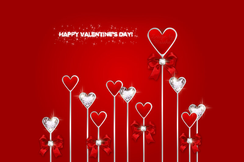 Heart-shaped Lollipops — Red, Festive