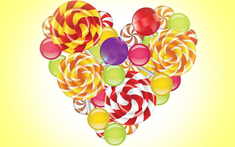 Heart-shaped Lollipops — Yellow