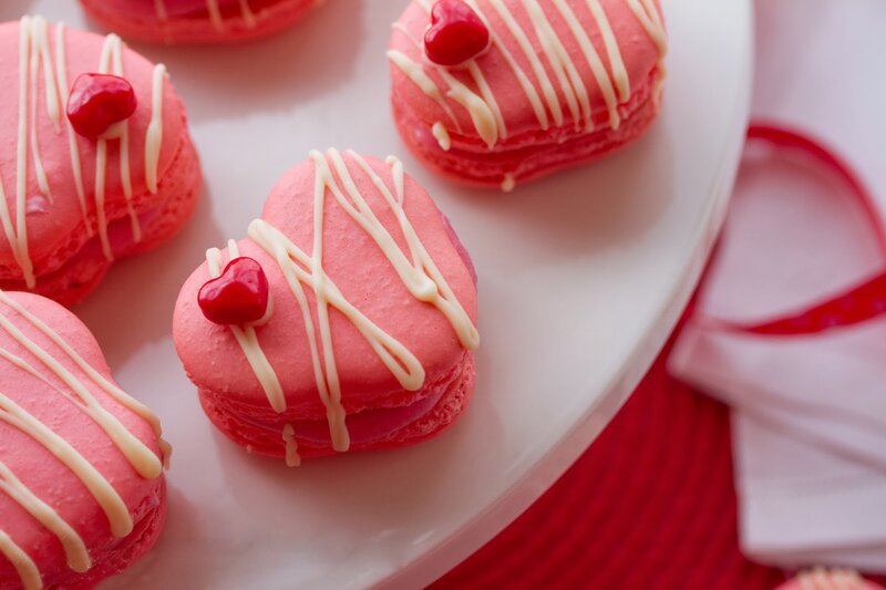 Heart-shaped Macarons — Pink