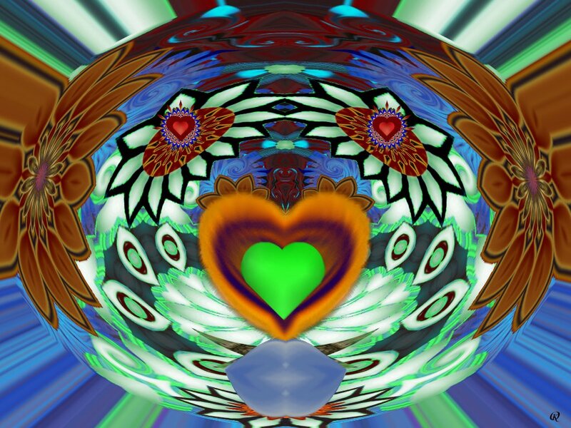 Heart-shaped Mandala — Green