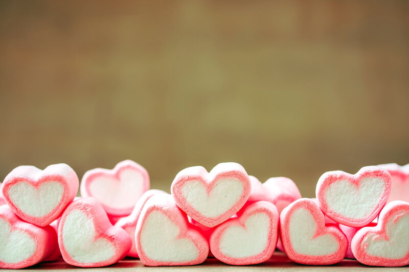 Heart-shaped Marshmallows — Pink, Sweet, Photograph