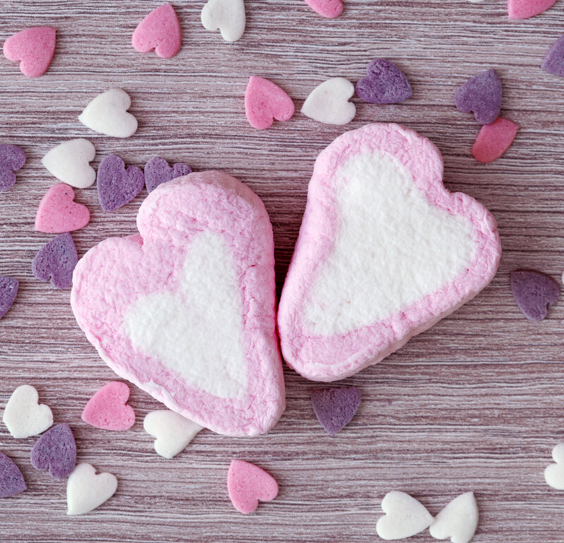 Heart-shaped Marshmallows — Pink