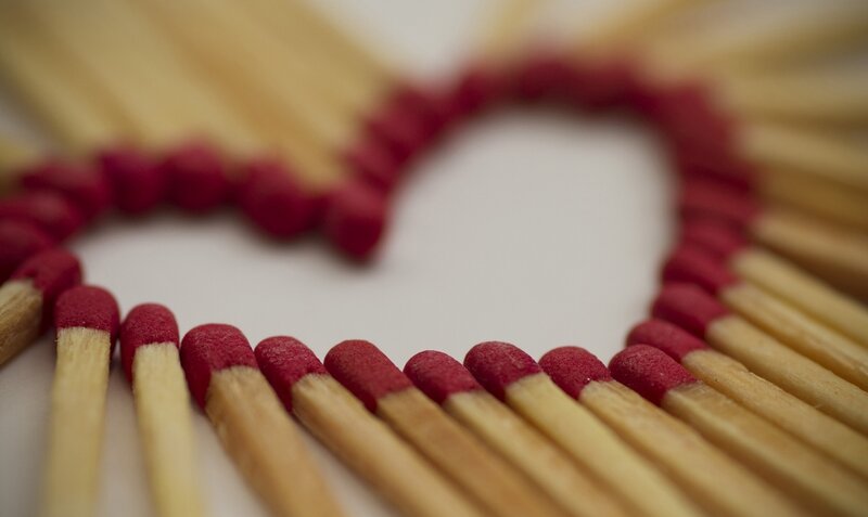 Heart-shaped Matchsticks — Red