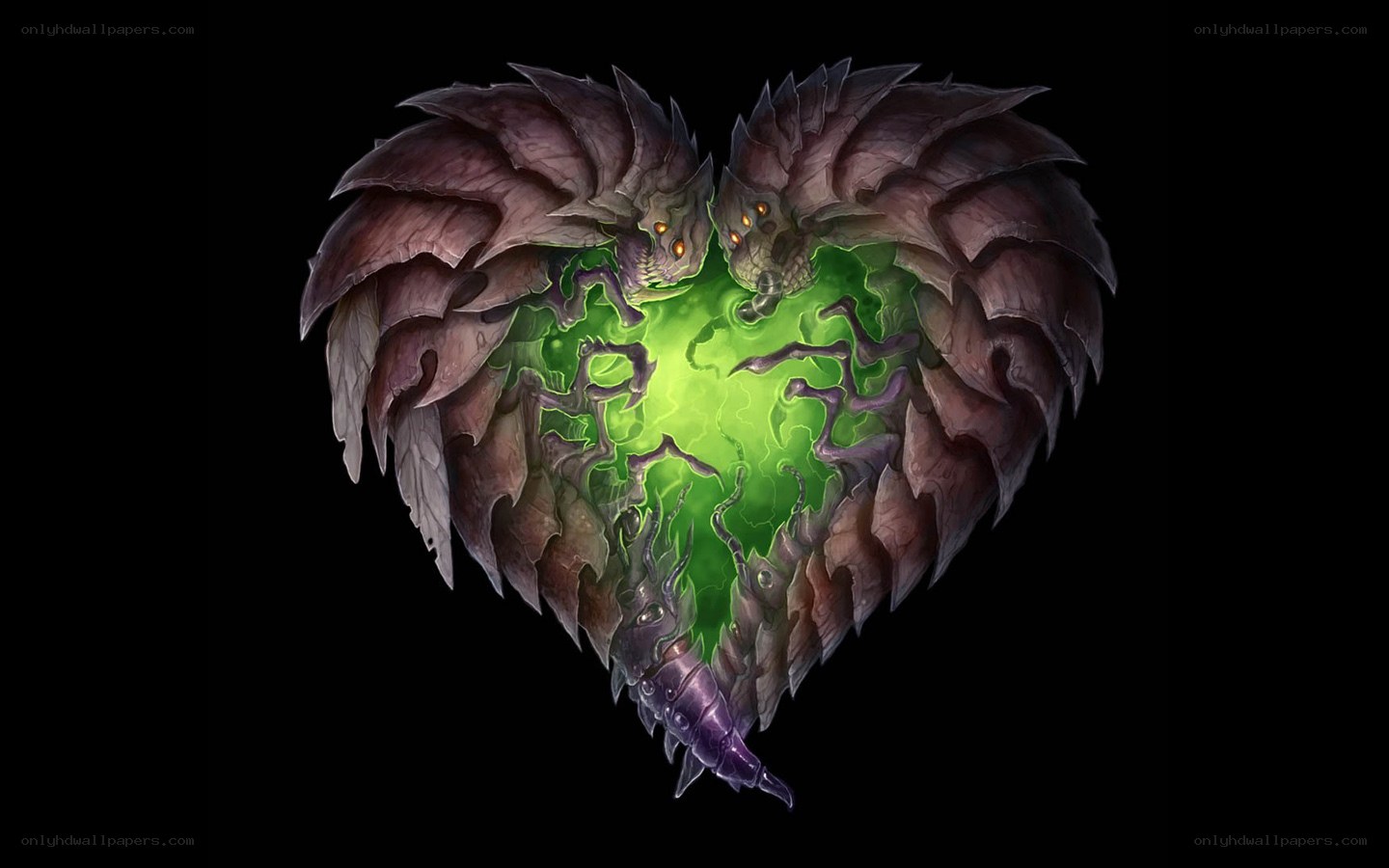 heart-shaped monster with glowing core