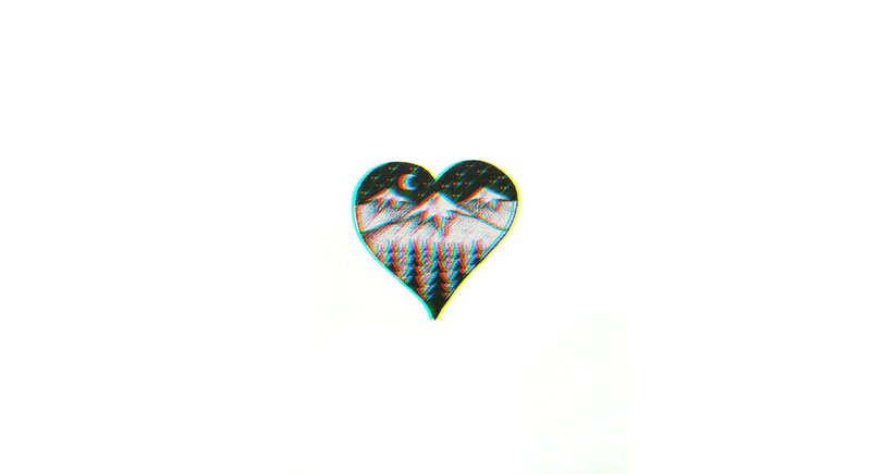 Heart-shaped Mountain Scene