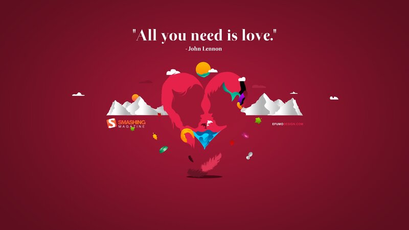 Heart-shaped Mountains — Red