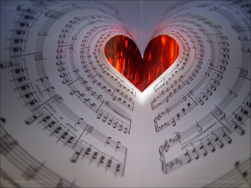 heart-shaped music sheet