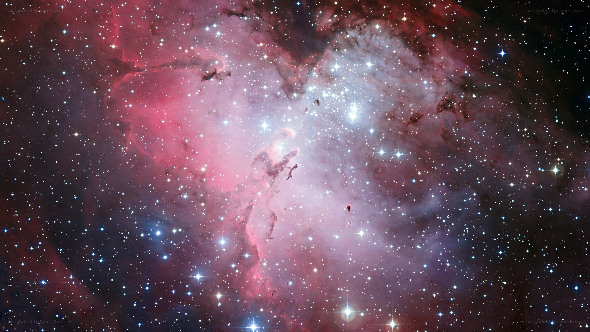 Heart-shaped nebula in space