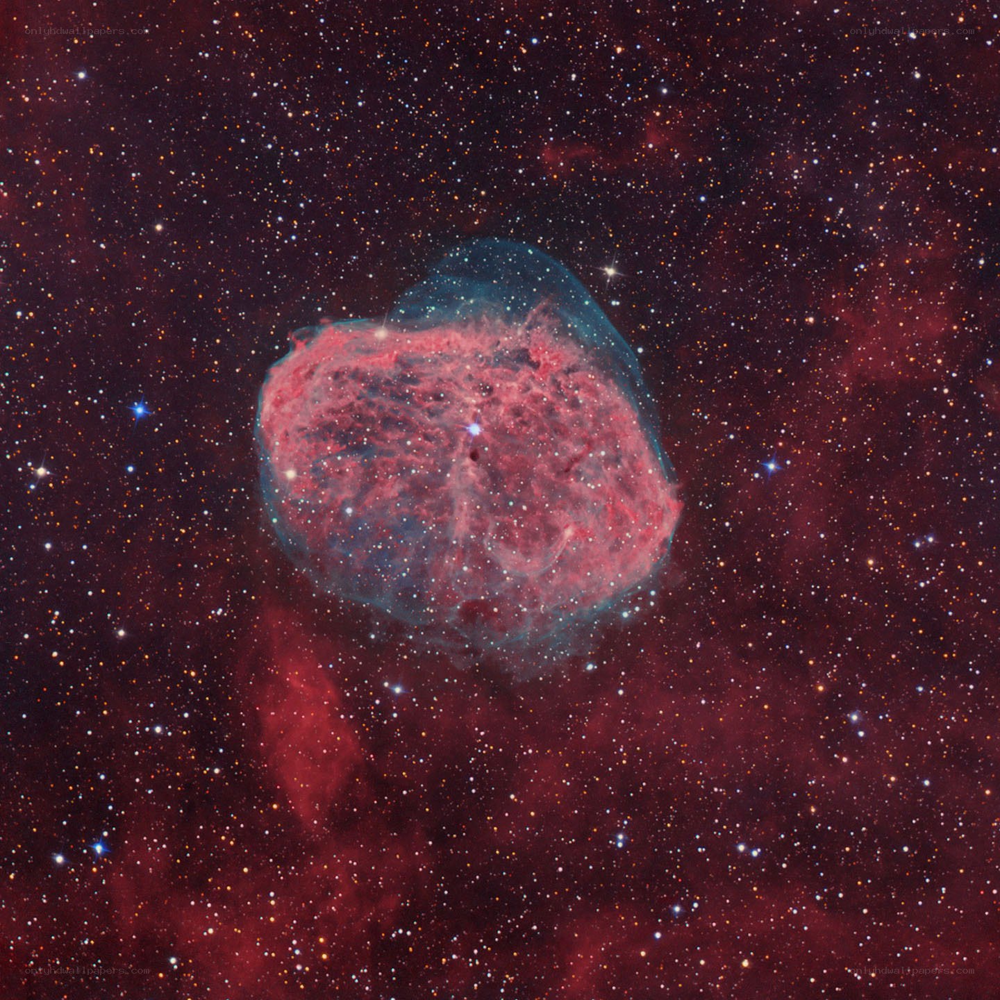 Heart-shaped nebula in space