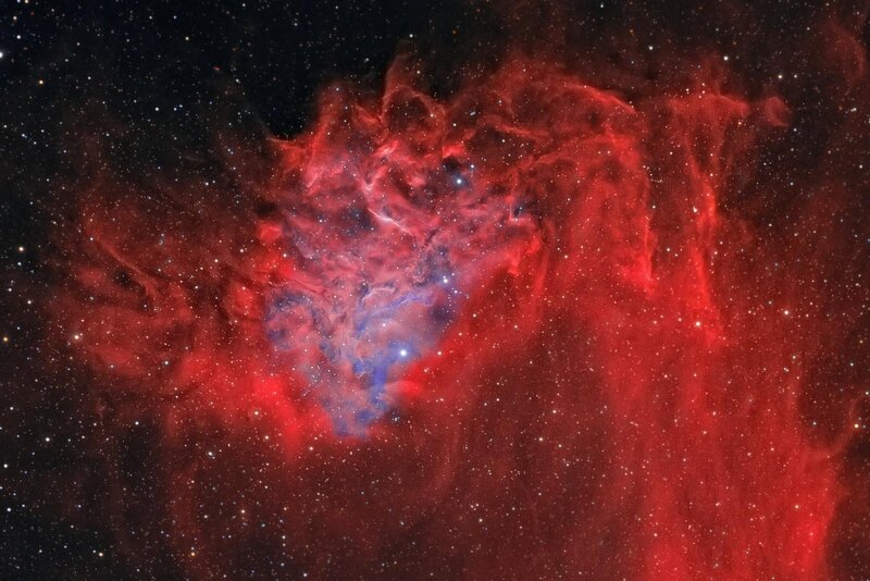 Heart-shaped nebula in space