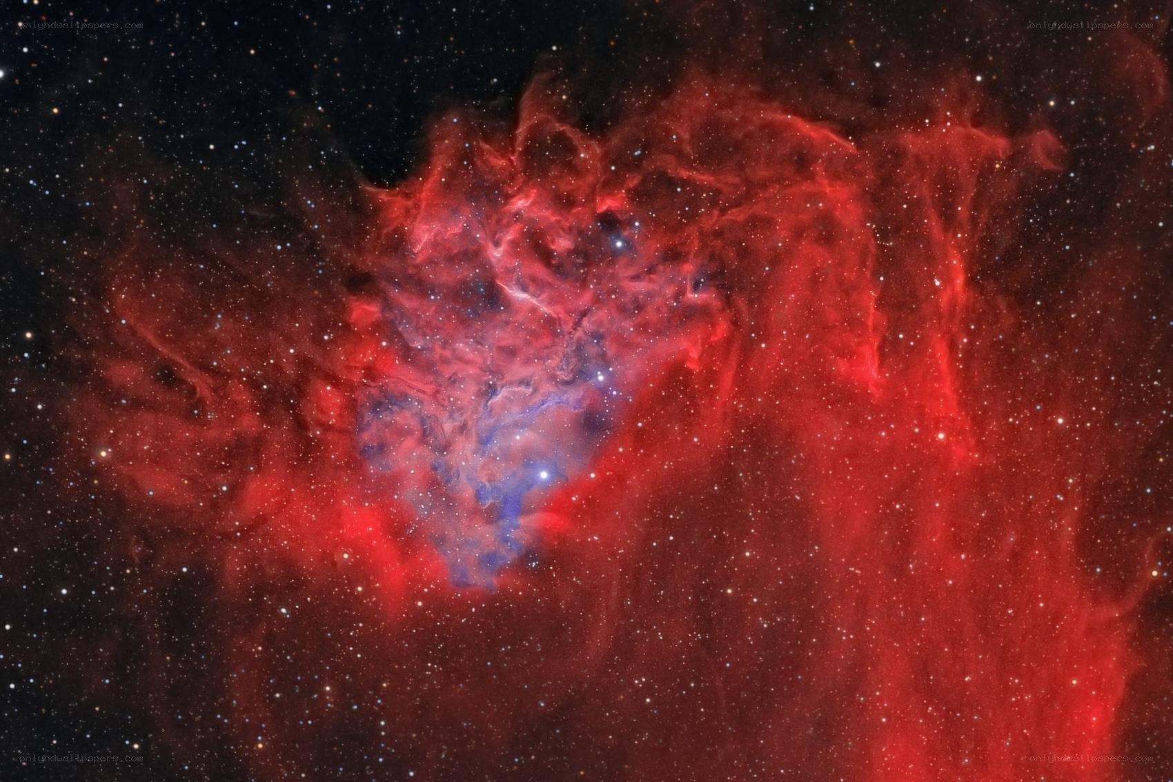 Heart-shaped nebula in space