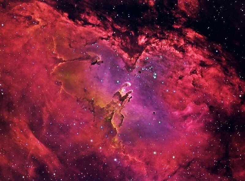 Heart-shaped nebula in space