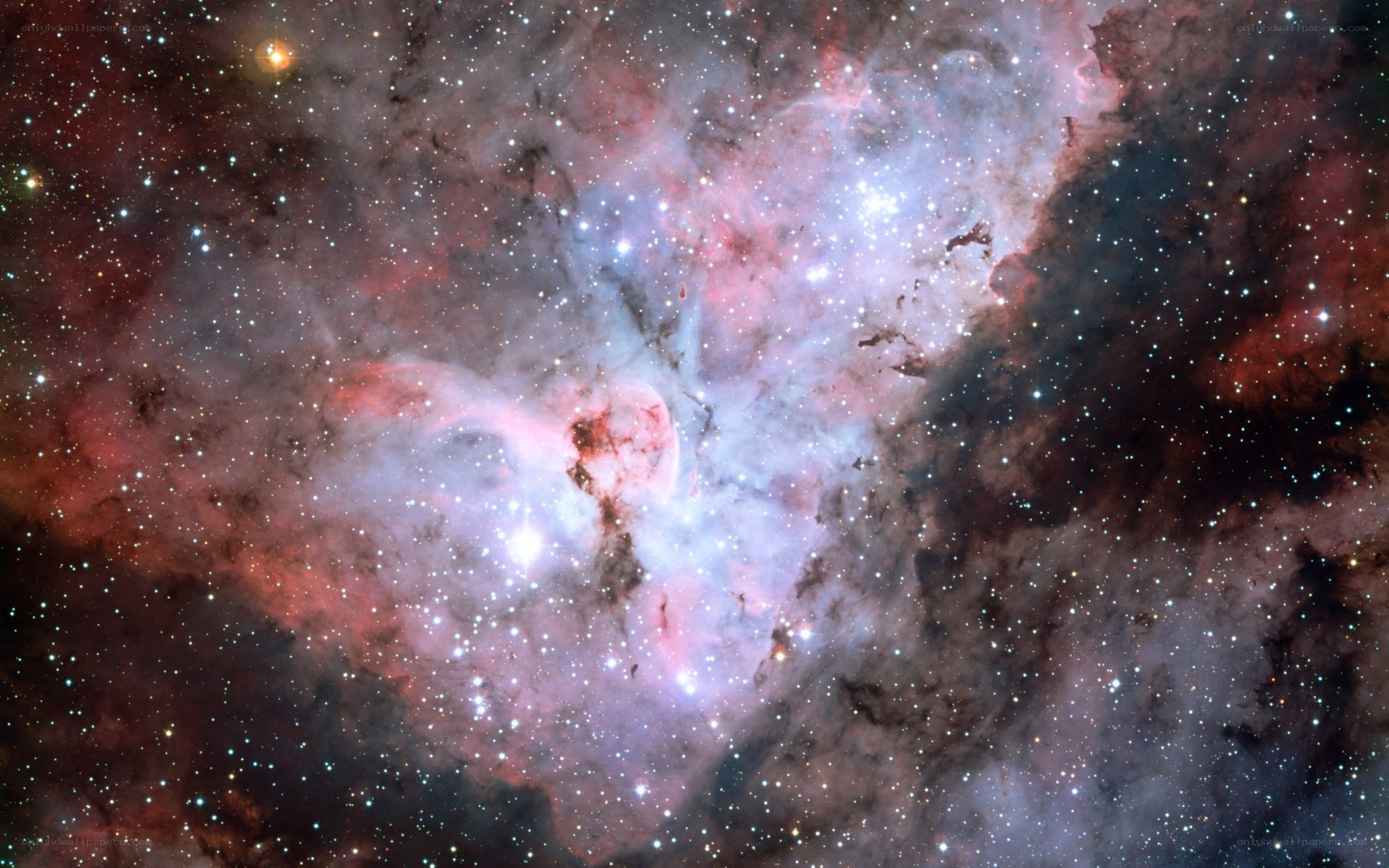 Heart-shaped nebula in space