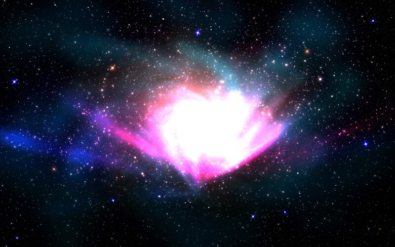 Heart-shaped Nebula — Pink, Cosmic, Digital Art