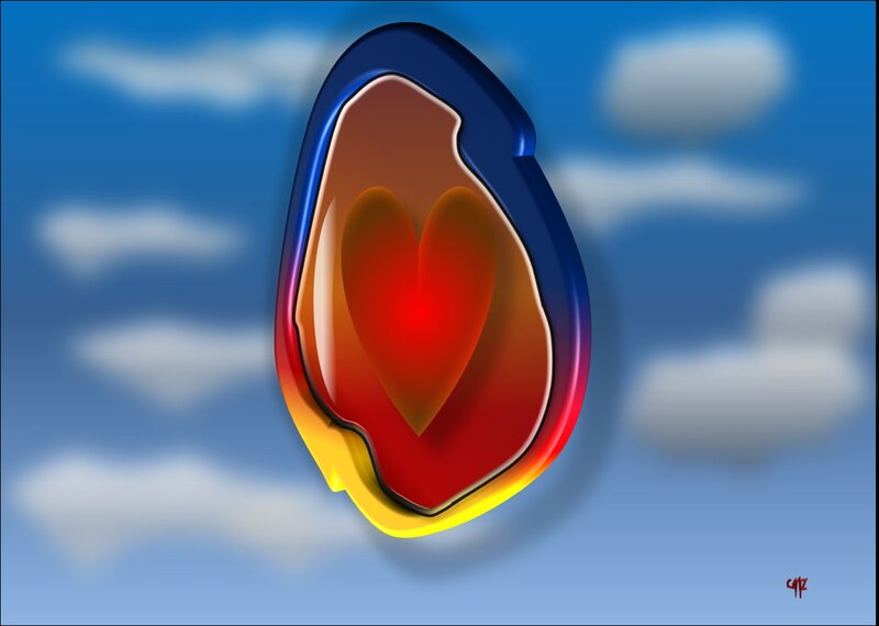 Heart-shaped Object — Blue, Serene