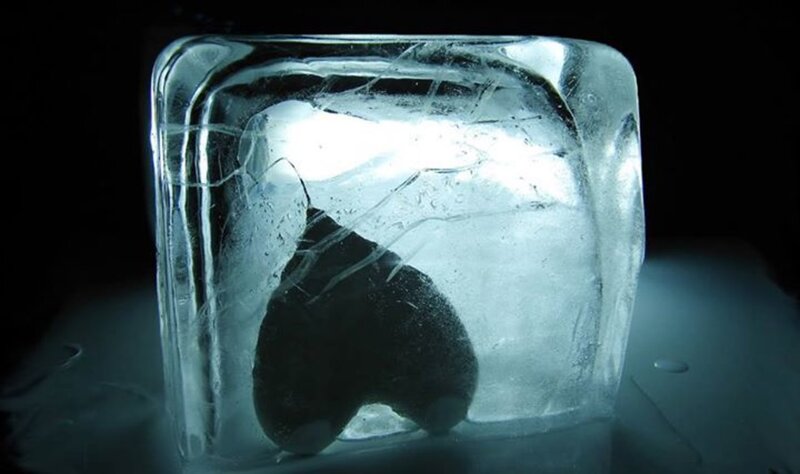 Heart-shaped Object in Ice