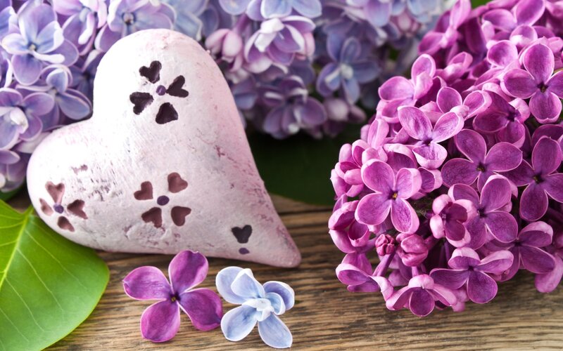 Heart-shaped Object with Lilacs