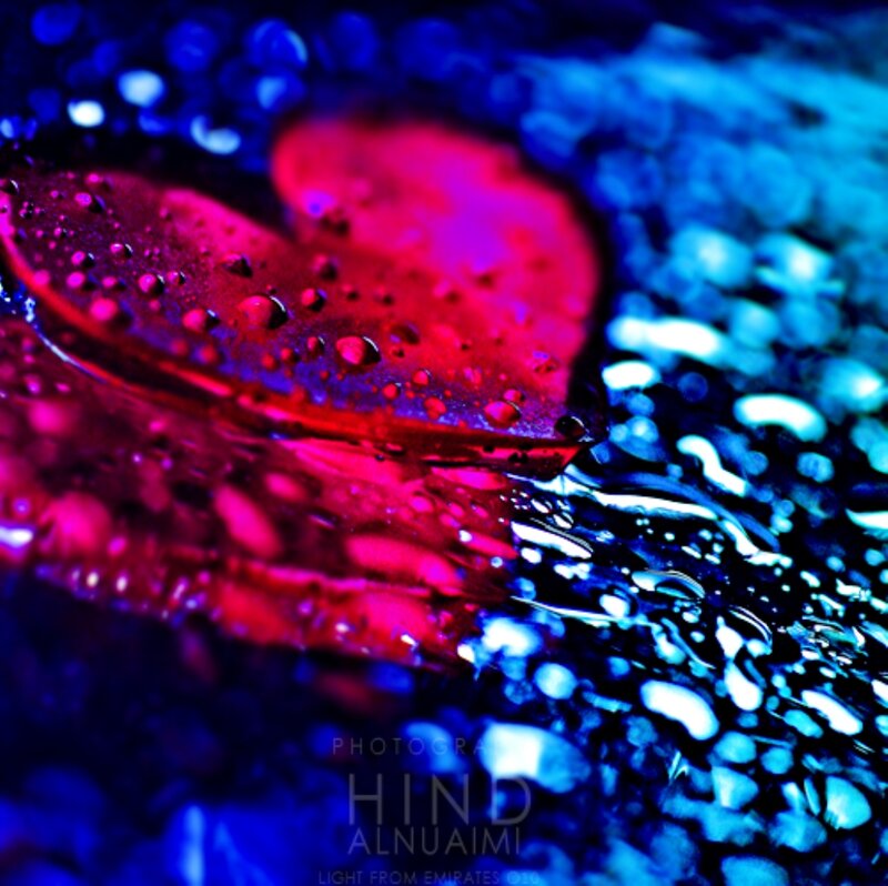 Heart-shaped Object with Water Droplets