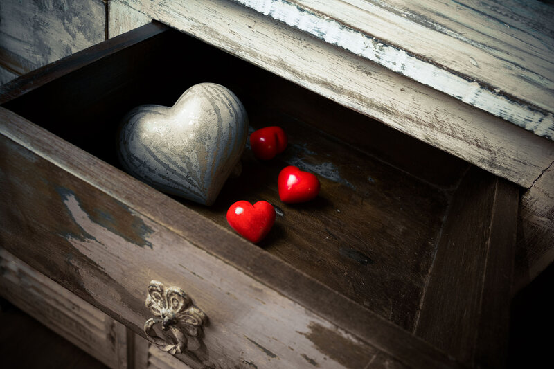 Heart-shaped Objects in Drawer