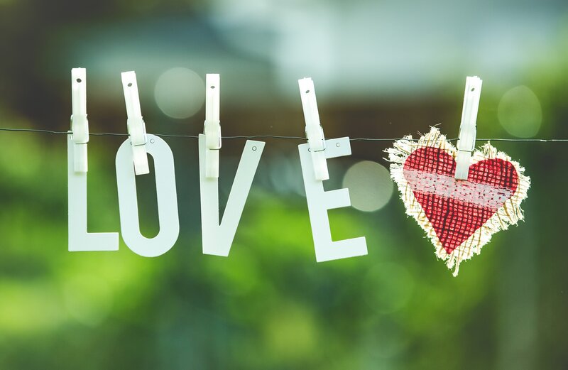 Heart-shaped Ornament on Clothesline