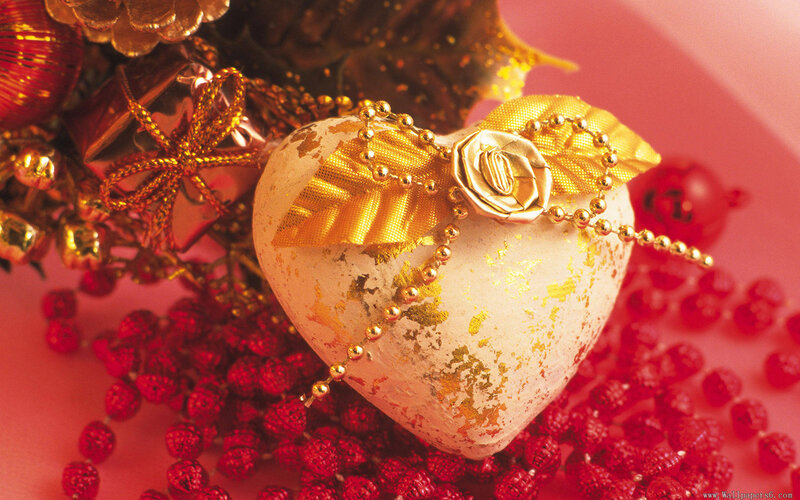 Heart-shaped Ornament — Red, Festive, Photograph