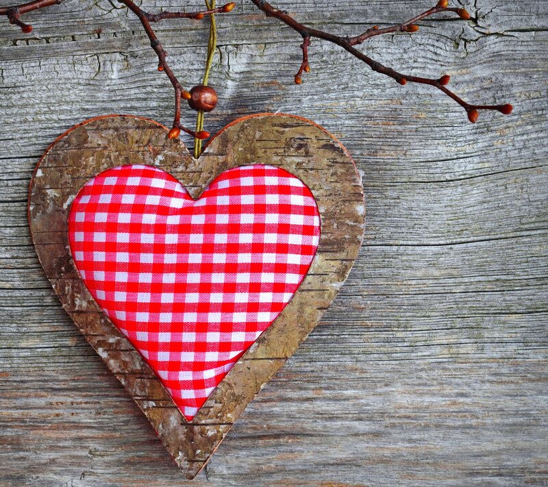 Heart-shaped Ornament — Red, Rustic, Photograph