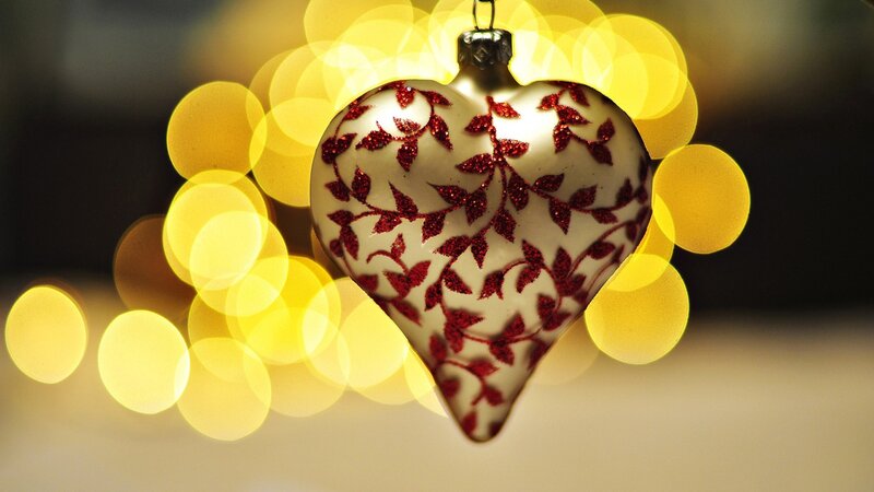 Heart-shaped Ornament — White, Festive, Photograph