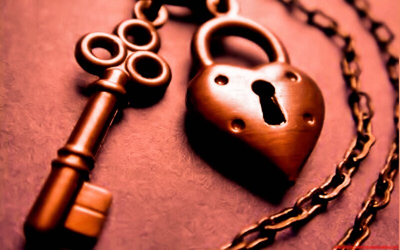 Heart-shaped Padlock and Key