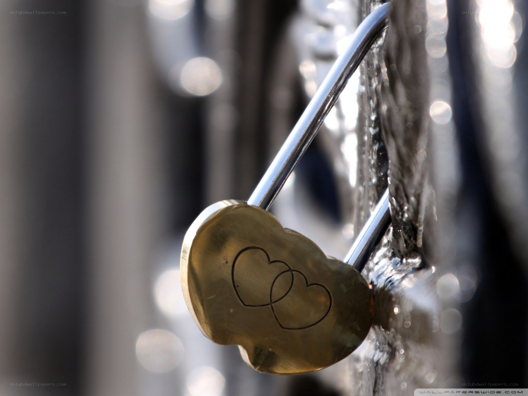 heart-shaped padlock on bridge