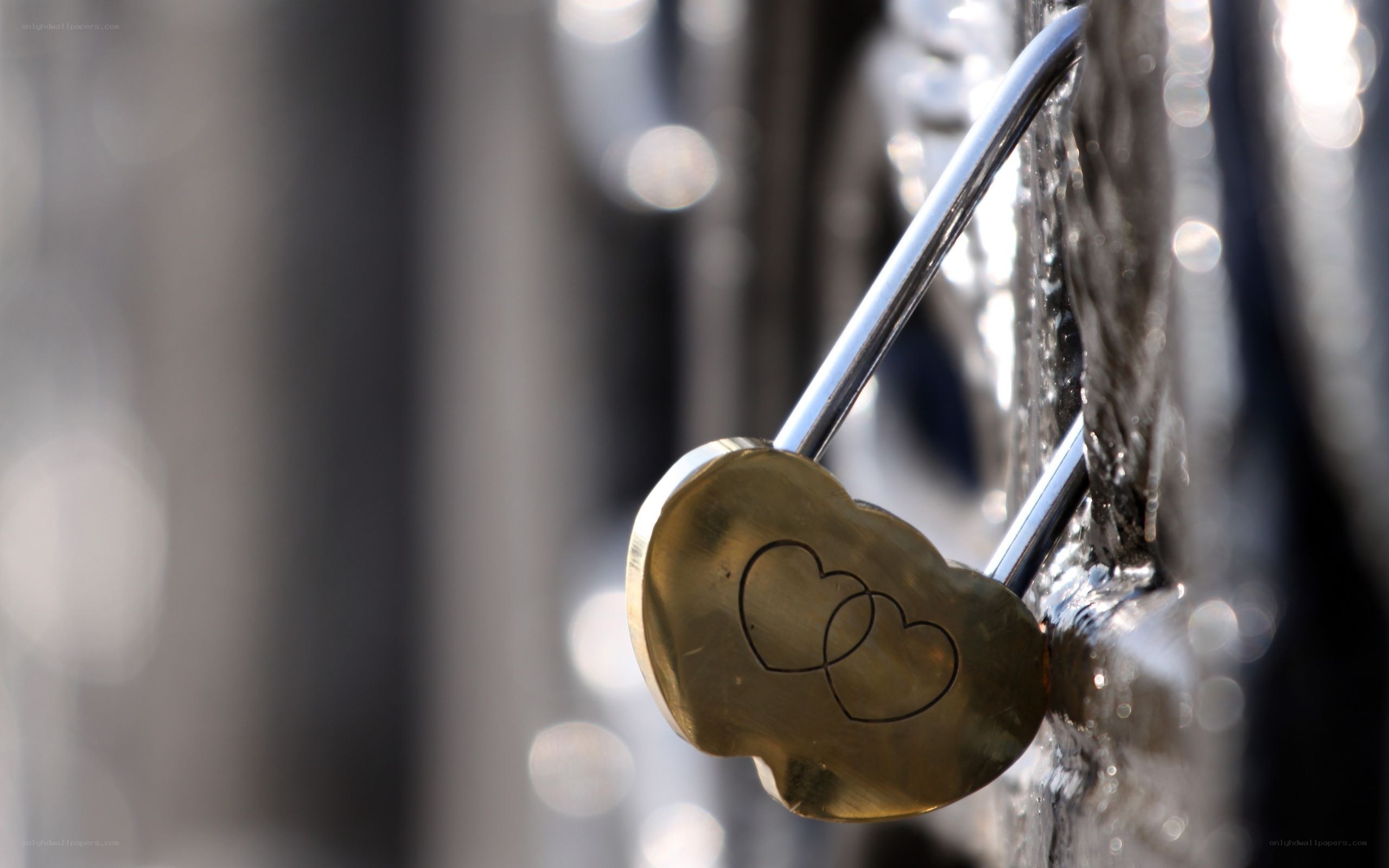 heart-shaped padlock on bridge