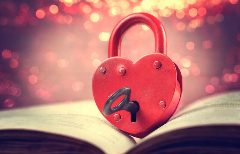 Heart-shaped Padlock — Red, Romantic, Photograph, Book