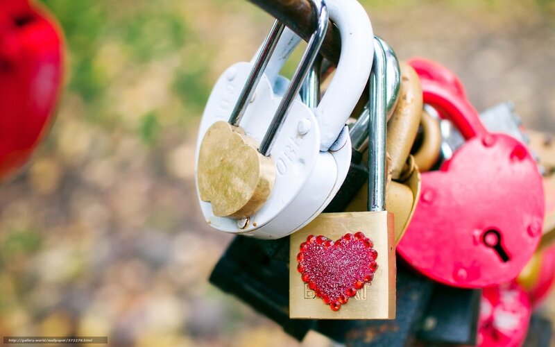 Heart-shaped Padlocks — Red, Romantic, Photograph, Padlock