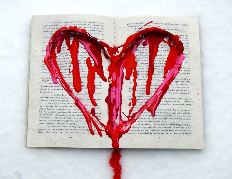 Heart-shaped Paint on Book