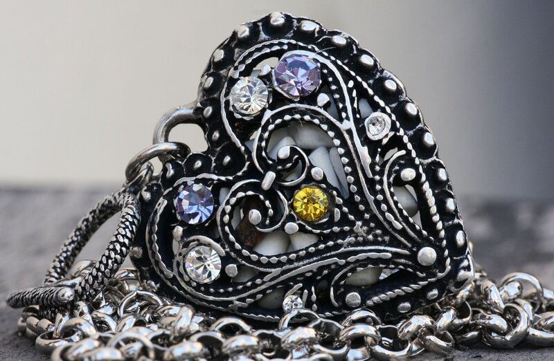 Heart-shaped Pendant — Black