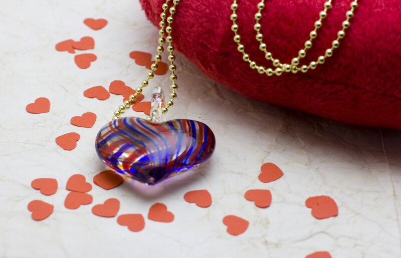 Heart-shaped Pendant — Blue, Romantic, Photograph