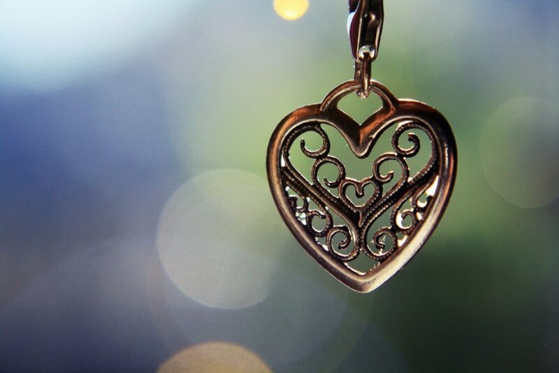 Heart-shaped Pendant — Gold, Serene, Photograph