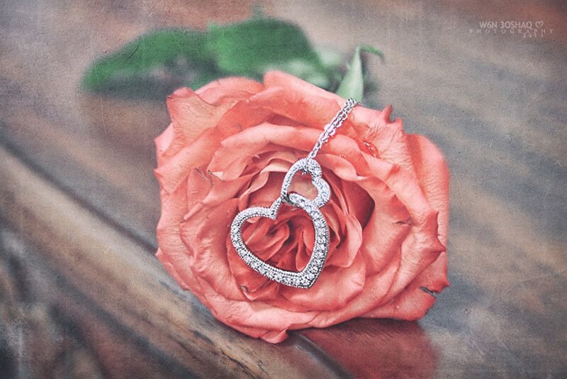 Heart-shaped Pendant on Rose