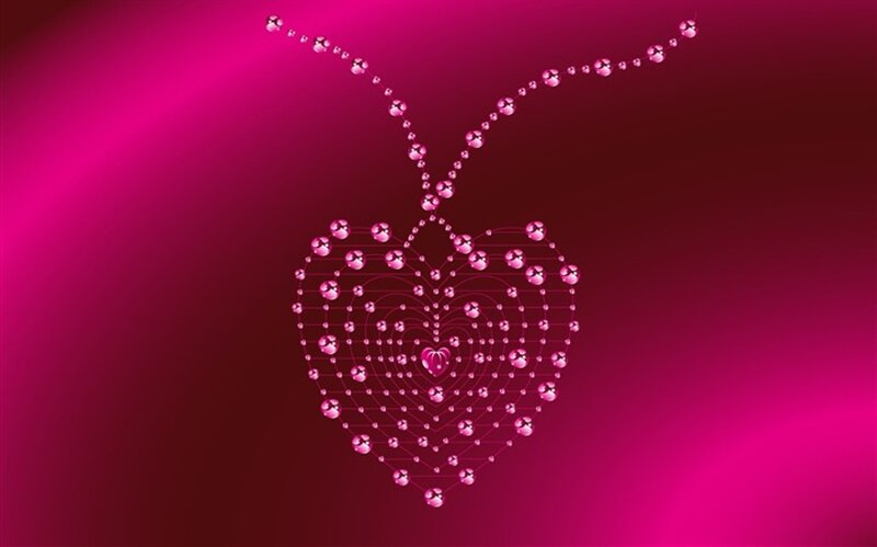 Heart-shaped Pendant — Pink, Romantic, Digital Art