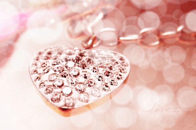 Heart-shaped Pendant — Pink, Romantic, Photograph, Chain