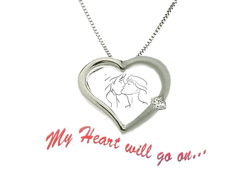 Heart-shaped Pendant — Silver, Romantic, Illustration