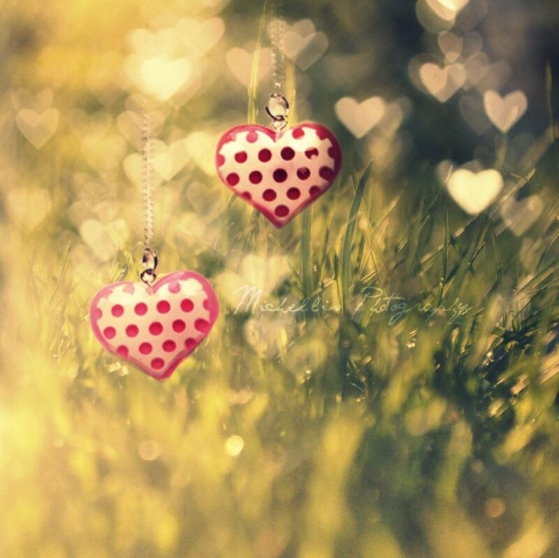 Heart-shaped Pendants — Green