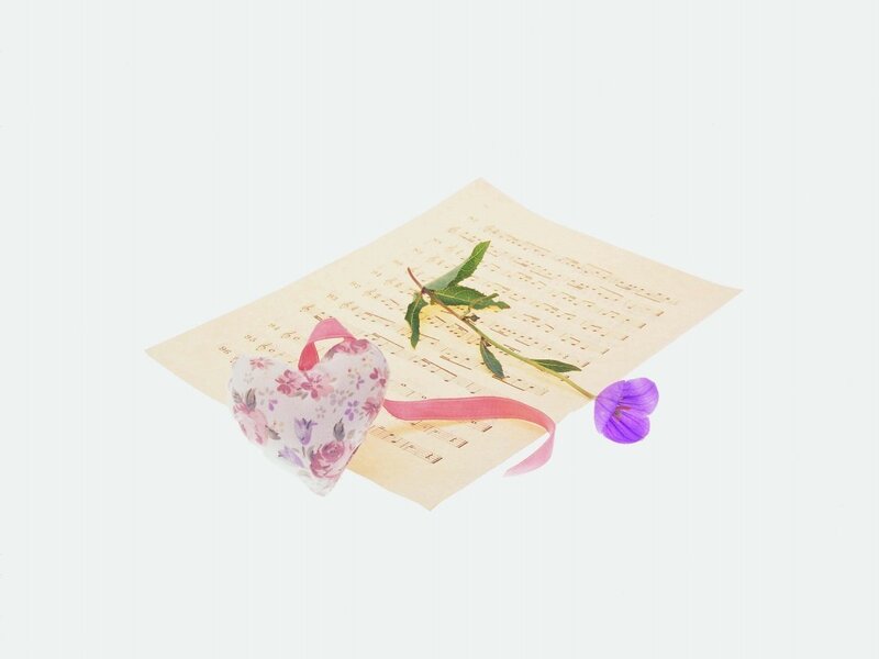 Heart-shaped Pillow on Sheet Music