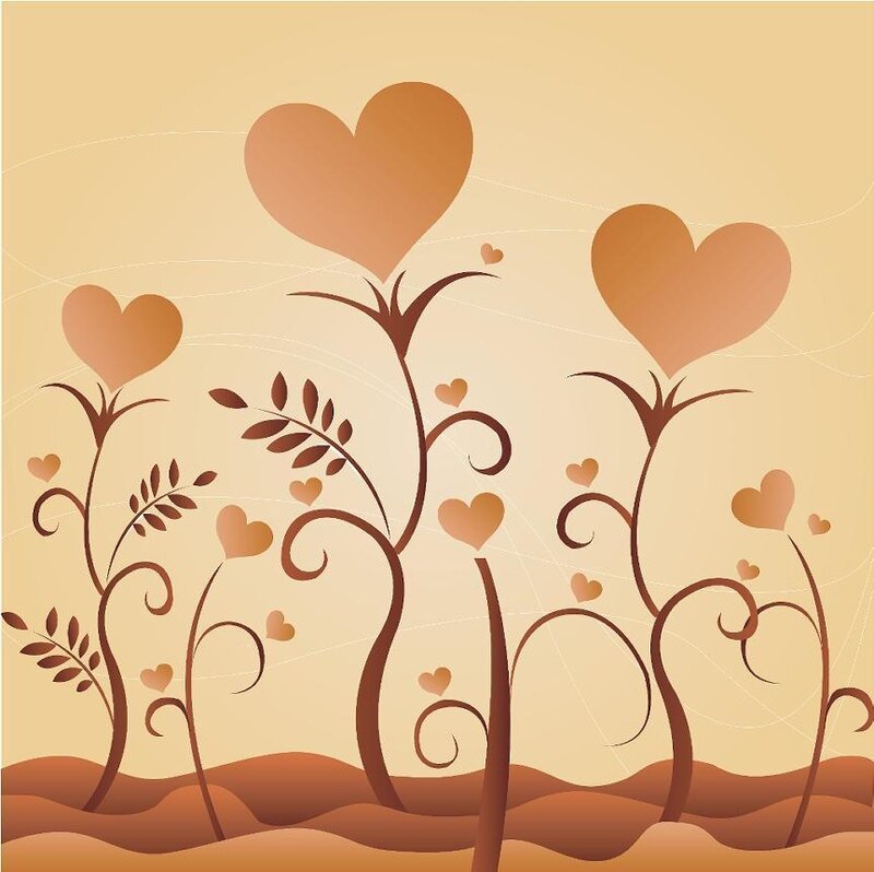 heart-shaped plants illustration