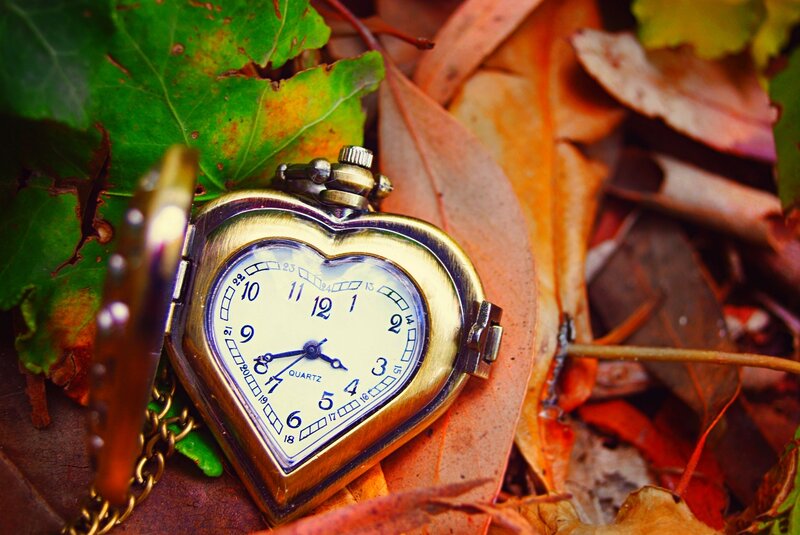 Heart-shaped Pocket Watch — Green, Serene, Autumn