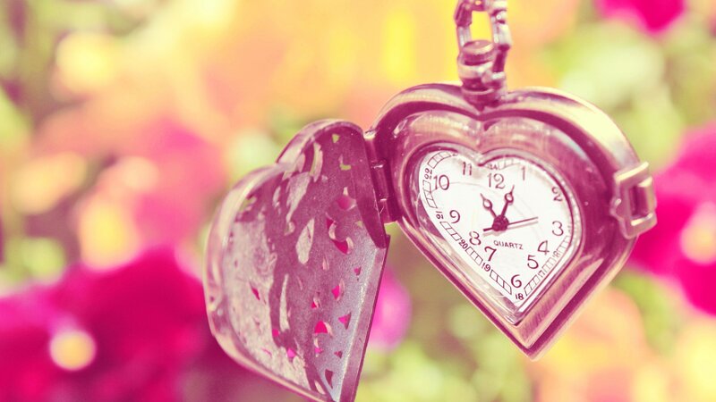 Heart-shaped Pocket Watch — Pink, Romantic, Spring, Photograph