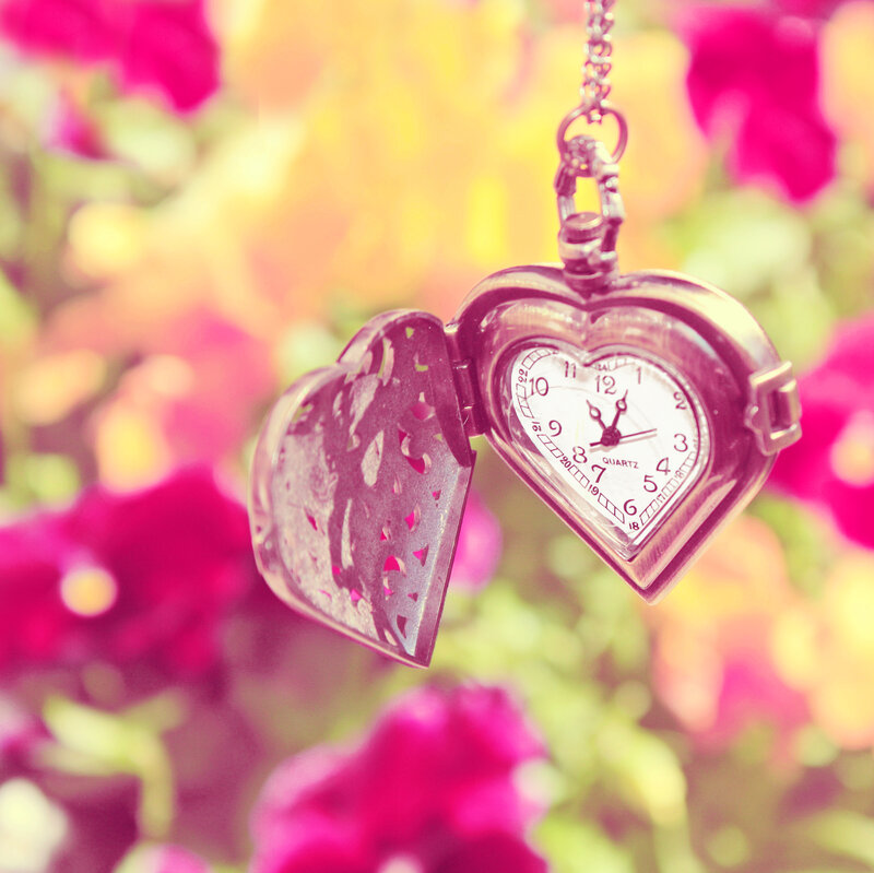 Heart-shaped Pocket Watch — Pink, Romantic, Spring