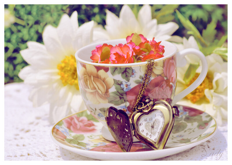 Heart-shaped Pocket Watch — White, Serene