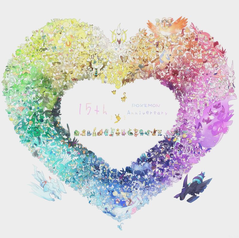 Heart-shaped Pokémon Collage