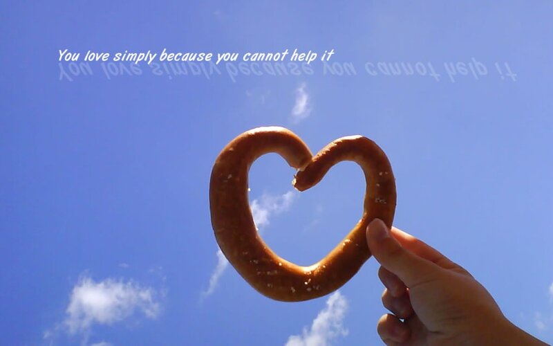 heart-shaped pretzel against sky